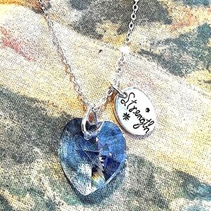 🦋NWOT Sterling Blue Crystal Charm Necklace🦋